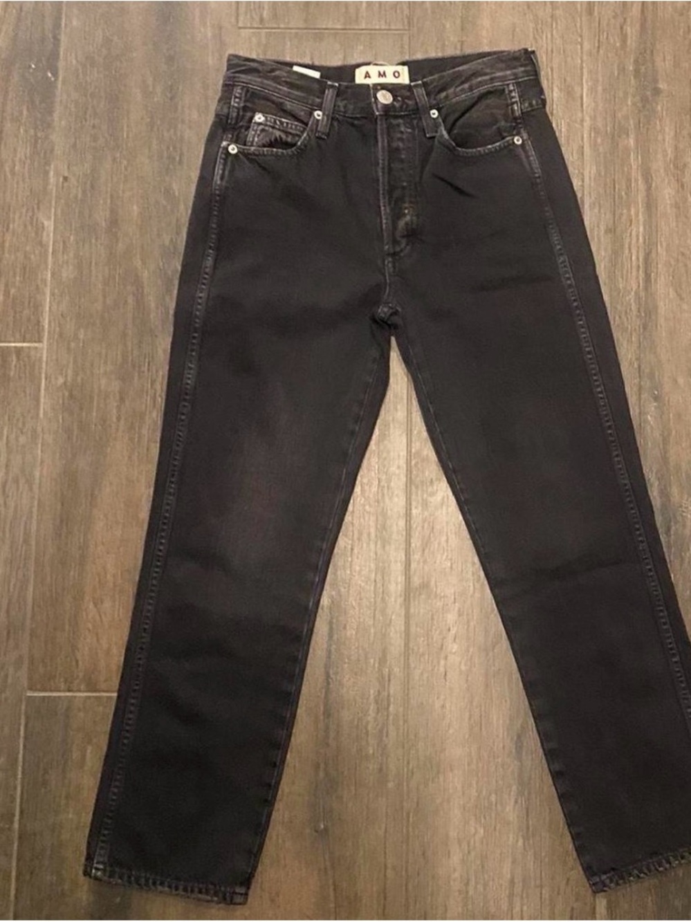 AMO Women’s Black Straight-Leg LOVERBOY Vintage Jeans